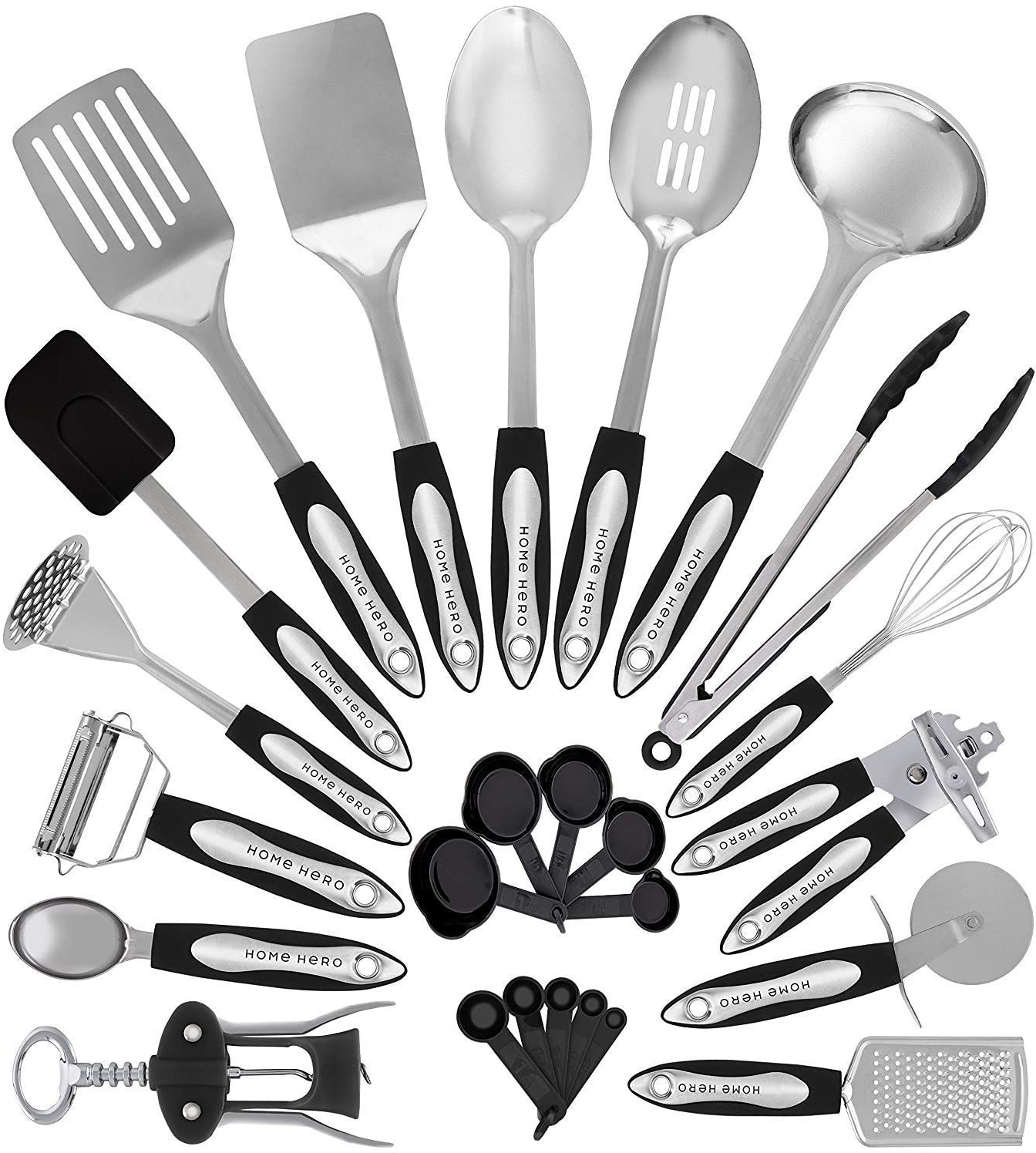 Home Hero Kitchen Utensils Set - Stainless Steel Cooking Utensils