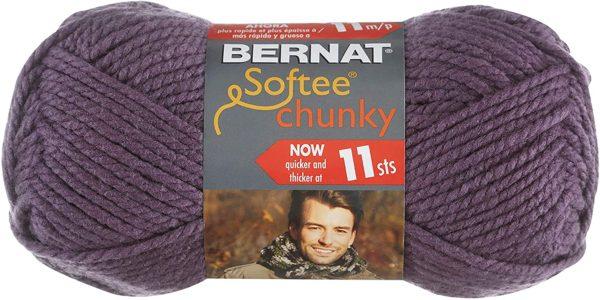 Bernat Softee Chunky Yarn, 3.5 Oz, Gauge 6 Super Bulky, Dark Mauve